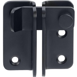 Litensh Flip Latch Slide Bolt Latch Gate Latches Shed Lock Safety Lock Door Bolt Lock Latch for Barn Cabinet Pet Cage Garden Bathroom Garage Window Sliding Door, Right Open (Black, L: 52 x 62)
