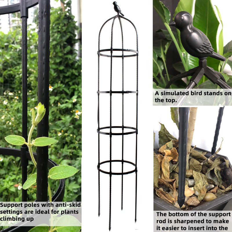 6ft Garden Obelisk Trellis for Climbing Plants-Rustproof Metal Pipe with