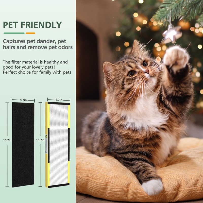 4 Pack FLT4825 HEPA Filter B Replacement with Activated Carbon