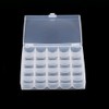 Clear 25 Grids Sewing Bobbins Box,Plastic Empty Bobbins Case Sewing