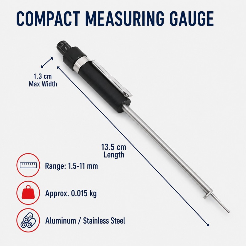 Brake Pad Thickness Gauge 1.5–11mm No-Wheel-Removal Measuring Tool