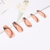 Handcess Coffin Shiny False Nails Brown Line False Nails Long