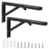 Folding Console, Heavy Duty Hinges Foldable, Angle Shelf Brackets, Iron