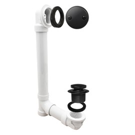 Westbrass Tip-Toe Sch. 40 PVC Bath Waste with Two-Hole Elbow, Matte Black, D4932-62