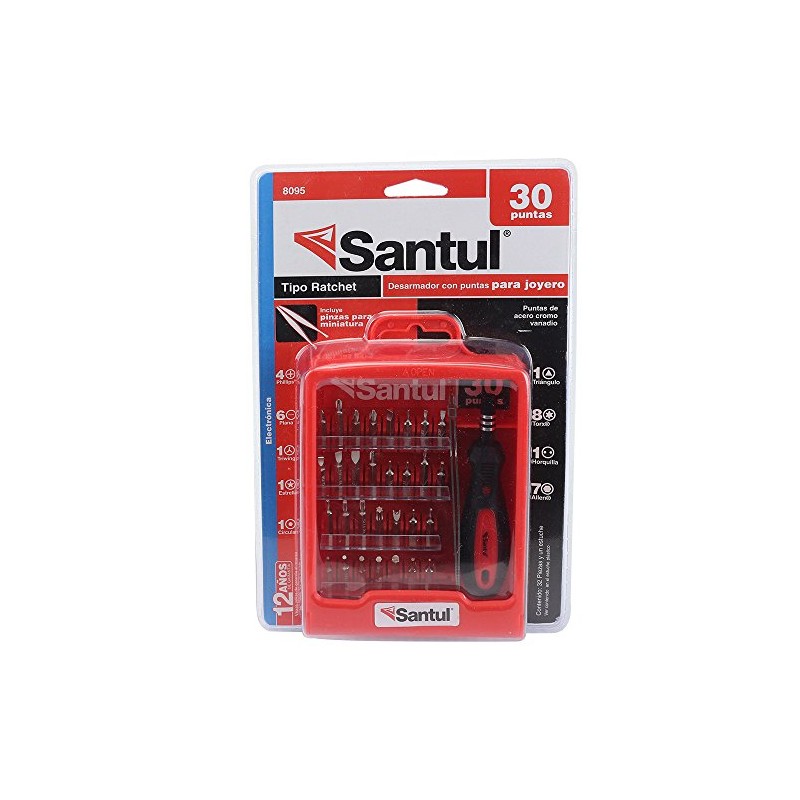 Santul 8095 Juego de 30 Puntas de Desarmadores de Joyero