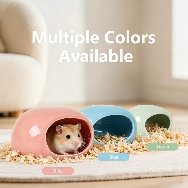 2-Pack Small Animal Backpack Carrier & Ceramic Hamster Hideout for