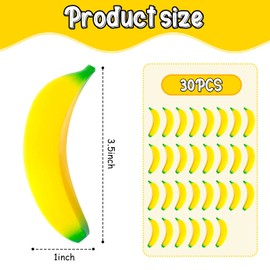 LovesTown 30PCS Banana Stress Toys, Stretchy Banana Fidget Toys Mini squishies Banana Toys for Stress Relief Kids Adults Party Favors