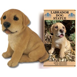 G&H Decor – Labrador Puppy Resin Animal Lawn Statue – Hand Finished Ornament with Intricate Detail – Figurine Suitable for Indoor or Outdoor Use – Frost Resistant Garden Patio Labrador Gifts (Sitting)