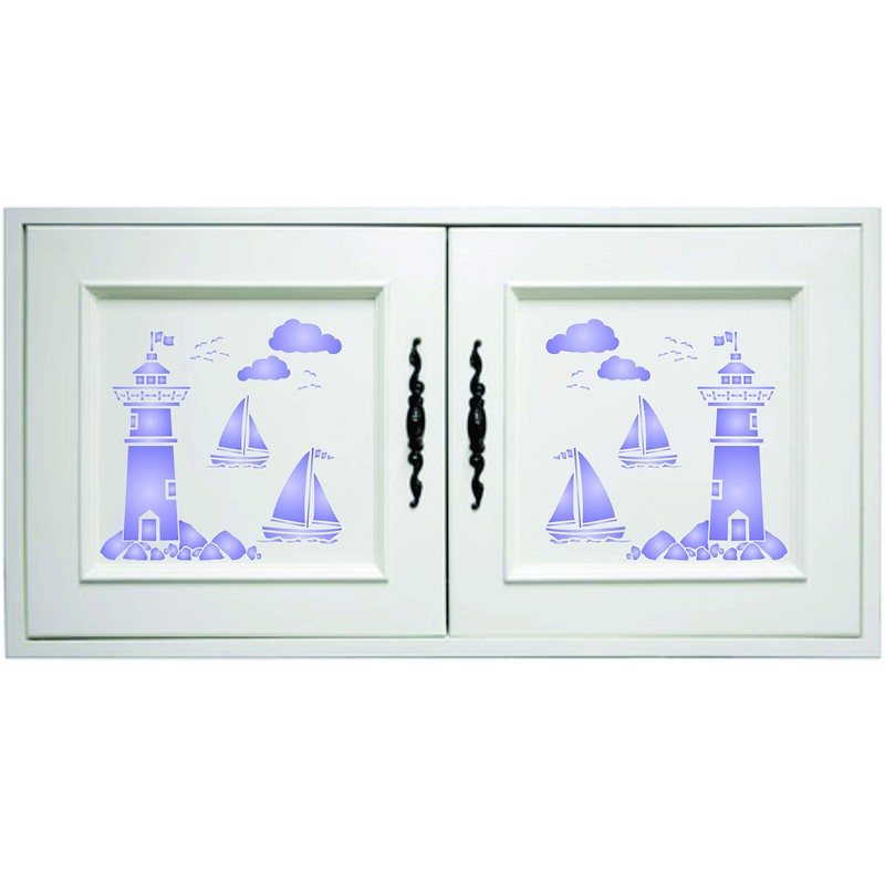 Lighthouse Stencil, 11,4 x 11,4 cm - Nubes náuticas de