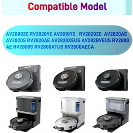 Replacement Parts for Shark Power Detect/Detect Pro RV2820AE AV2800ZE RV2820YE RV2820ZE AV2820S AV2820AE RV2800AE RV2800S Vacuum,Main Brush Filter Pre Filter Pre-Motor Foam&Felt Filter Mop Pad