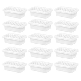 4L Litre Small Plastic Wham Storage Boxes With Lids Crystal Clear Storage Box With Clip Locked Lid BPA Free Containers Storage Organisers For Crafts Stationery Kitchen (32 x 20 x 10cm) (10)