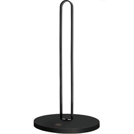 Black Paper Towel Holder - Wooden Paper Towel Holder with Non-Slip Wood Base, Minimalistic Modern Style, Countertop Paper Towel Holder, Paper Towels Holder, Paper Towel Stand for Kitchen, Home, Office