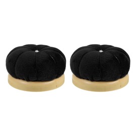 sourcing map 2pcs Wooden Base Needle Pincushions Japanese Style Pin Cushions, Black