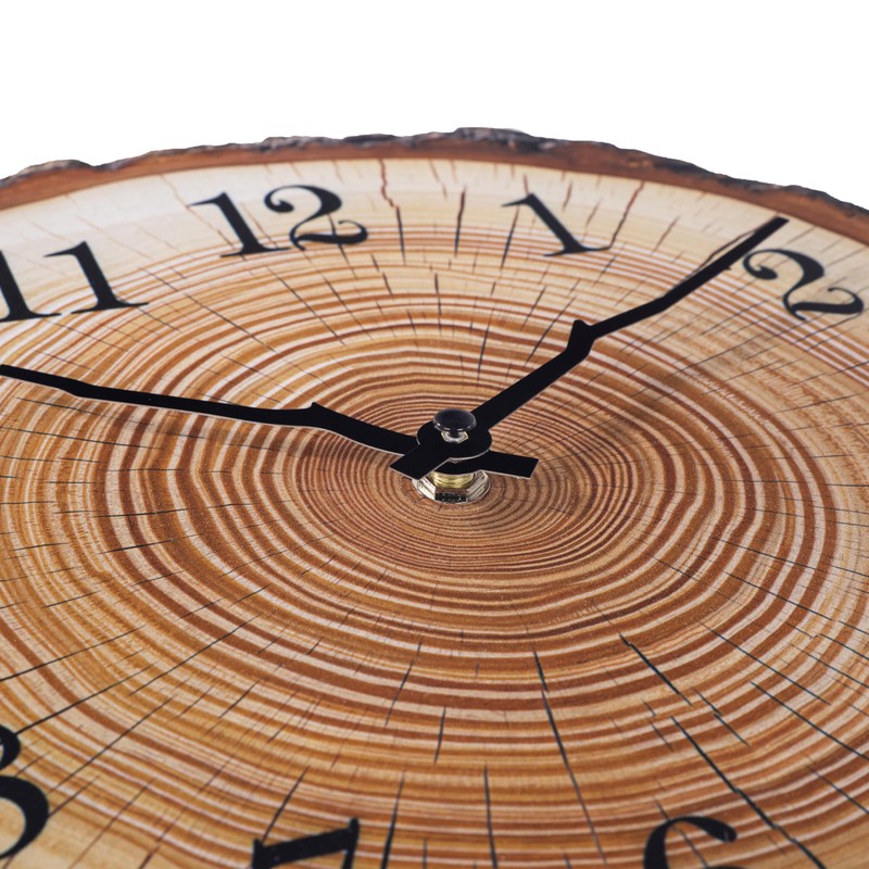 Rustic Wooden Wall Clock 12 Inch Silent Non Ticking Wall
