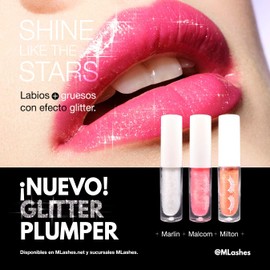 Mlashes Volumizador para labios al instante con glitter 2 Pack Lip plumper Marlin + Malcom