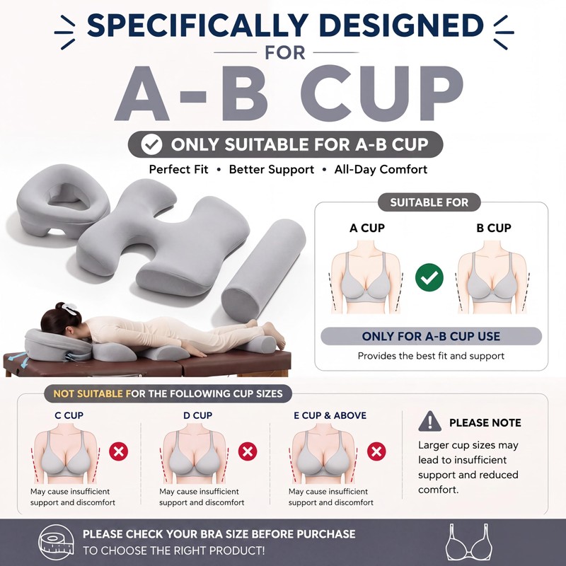 Face Down Massage Pillow and Breast Pillow Set for A-B