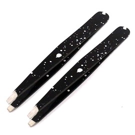 AAProTools Slant Tweezers, Stainless Steel Precision Tweezers for Ingrown Hair, Eyebrow and Hair Remover 2 Pieces (Black & White) A+ Quality