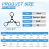 PATIKIL 3 Way Swivel Fishing Tackle #3 50LB, 50Pcs Stainless