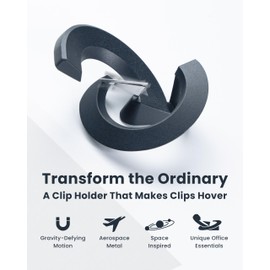 novium Shuttleport, Space-themed Magnetic Clip Holder, A clip holder that Makes Clip Hover, Unique Office Desk Decor for Space Lovers (Standard Version)
