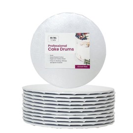 12-Pack Oh Ube 12 Inch Round Wraparound Cake Boards - Sturdy, 1/4" Cake Drum - Food-Grade, Greaseproof, 12 Inch Cake Drum White - Corrugated Cake Boards for Cake Base, Cake Plate, Cake Display