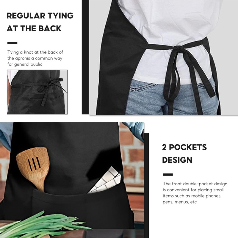 SJDOFU Apron, 2 Pack Chef Apron, Aprons with 2 Pockets