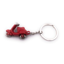 Onwomania - Motoroller Red Scooter Keyring - Metal Lucky Charm Ideal as a Gift e.g. for a Best Friend, Best Friend, Mum - For Men, Women & Children, red, Unit size