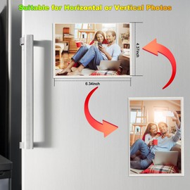 CHUNNIAO 10PCS White Magnetic Picture Frames For 4 x 6'' Photos,Magnetic Pocket Picture Frames,Photo Magnets Sleeves,Suitable Home,Office,School & Refrigerator&Cabinet Locker