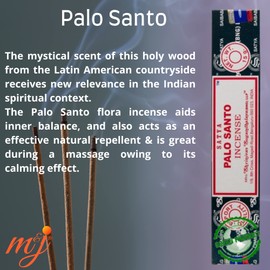 Original Satya Nag Champa Palo Santo Incense Sticks | with M&J incense sticks holder | x4 pack | for Aromatherapy, Spa, Yoga, Weddings, Meditation, Healing, Positivity and Relaxation