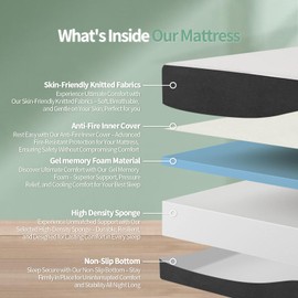 OUUI Memory Foam Mattress in a Box, Cooling Pressure Relief, Medium Feel, Washable Removable Cover, Fiberglass Free (White, Twin XL, 5, Inches)