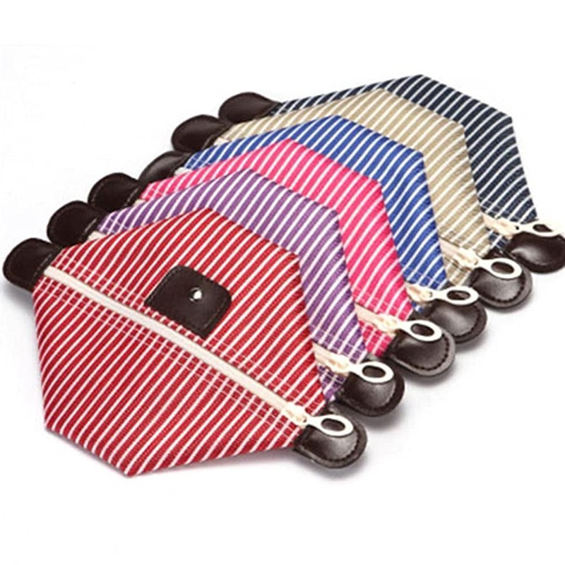 Muka Stripe Waterproof Cosmetic Bag Women Foldable Travel Toiletry Makeup