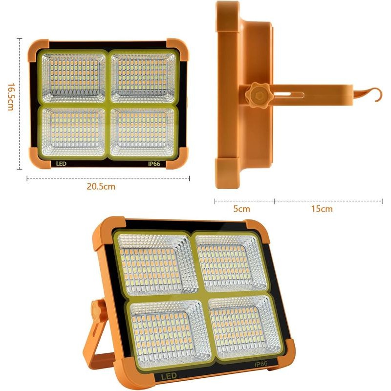 Portable LED Work Solar Light 100W 16500mAh 10000 LM with