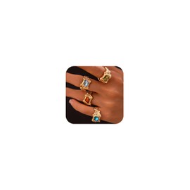 Statement Gold Chunky Ring for Women Stackable Stone Jewelry for Everyday Wear Bold Elegant Accessories for Casual or Party Outfits