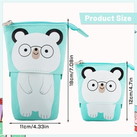 Hillylolly Pencil Case Cat, Cat Pencil Case, Children's Pencil Case Cat, Cat Stationery, for Girls Boys Teen Gift, 12.5 ~ 19 cm, Bear, Pencil case cat