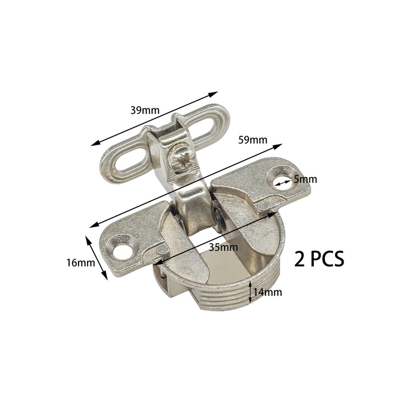 2 PCS Adjustable Cabinet Hinges – 97-Degree Rotating Axis Hidden