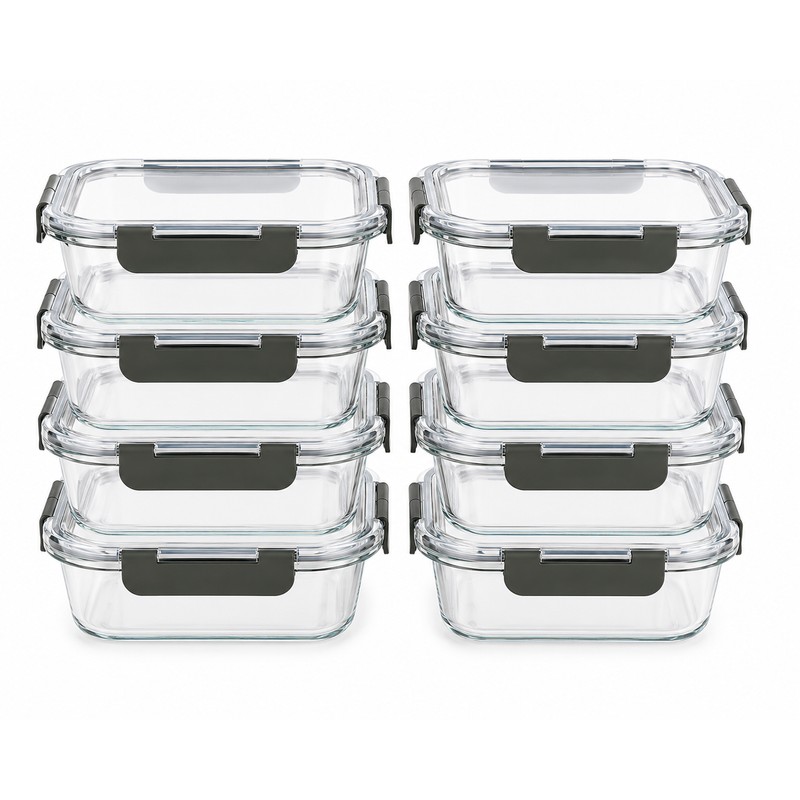 Glass Meal Prep Containers with Lids, Glass Food Storage Containers,
