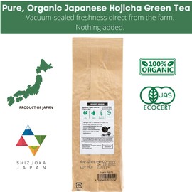 Ocha & Co. Hojicha Tea – Japanese Organic Loose Leaf Green Tea – Roasted Green Tea Blend of Kukicha and Sencha – Low Caffeine Tea with a Sweet, Smoky Taste, 100g/3.5oz.