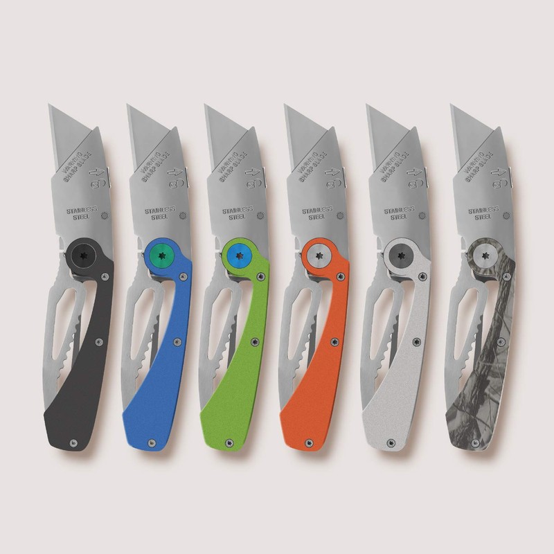 Lichamp 6-Pack Folding Utility Knifes Box Cutter, Quick Change Razor