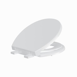 Toilet Seat Cover, White Round Toddler Toilet Seat with Quick-Release Design, Child and Adult Friendly, Fits 17-Inch Toilets, Smooth Finish, Easy Cleaning