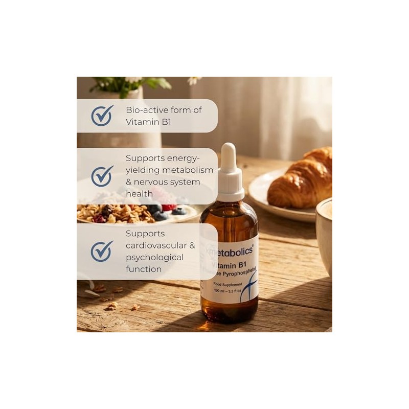Vitamin B1 Liquid 100ml | Active Thiamine Pyrophosphate Vegan