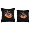 Brown Recluse Spider Eating A Donut Throw Pillow