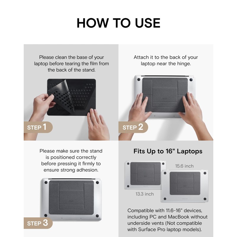 MOFT Laptop Stand for Desk, Adhesive MacBook Computer Stand with