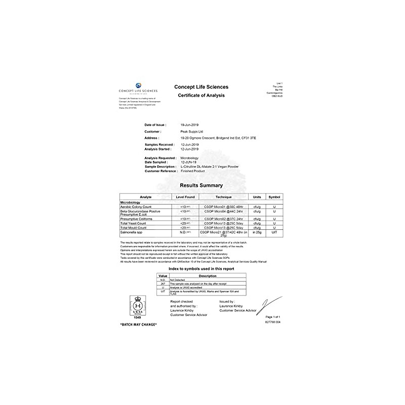 Citrulline Malate Powder 500g - 2 to 1 Ratio -