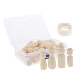 Operitacx 1Set DIY Unfinished Peg Dolls for Unpainted Craft Kit for Imaginative Play Safe Wood Material for Painting Projects for Playroom Decoration