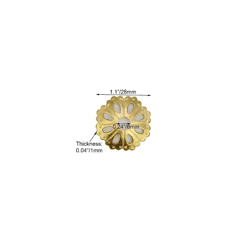 Tiazza 10pcs Convex Round Brass Backplate Washers - Classical Furniture