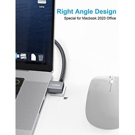 XAOSUN Cable Hdmi 2.0 En Ángulo Recto de 6,6 Pies, Cable Hdmi de 90 Grados para Macbook Pro 2023, Soporte de Alta Velocidad de 18 Gbps 4K A 60 Hz, 3D 