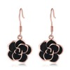 Black Rose Flower Hook Earrings for Womens Wedding Earrings 18K