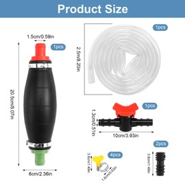 Handpumpe zum UmfüLlen von FlüSsigkeiten Wie Benzin, XL Umfüllpumpe, 2,5m KraftstoffbestäNdiger PVC Stöpsel und FlüSsigkeitsregler für Transport von Wasser Benzin Diesel Motoröl