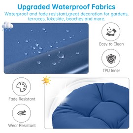 Ylymence Adirondack Chair Cushion Tufted Waterproof Outdoor Rocking Chair Cushions with Ties Anti-Slip High Back Patio Chair Cushions for Patio Furniture Cushions