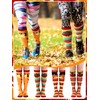Breathffy 4 Pairs Thanksgiving Turkey Trot Running Socks Autumn Fall