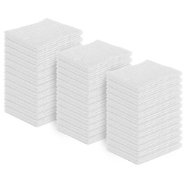 Tens Towels 36 Pack Ribbed Weave Barmop Towels, 100% Cotton, 16x19 inches, Highly Absorbent, Kitchen Towels, Lighter Weight, Cleaning Towels, Perfect for Home, Restaurant and Bar(White)